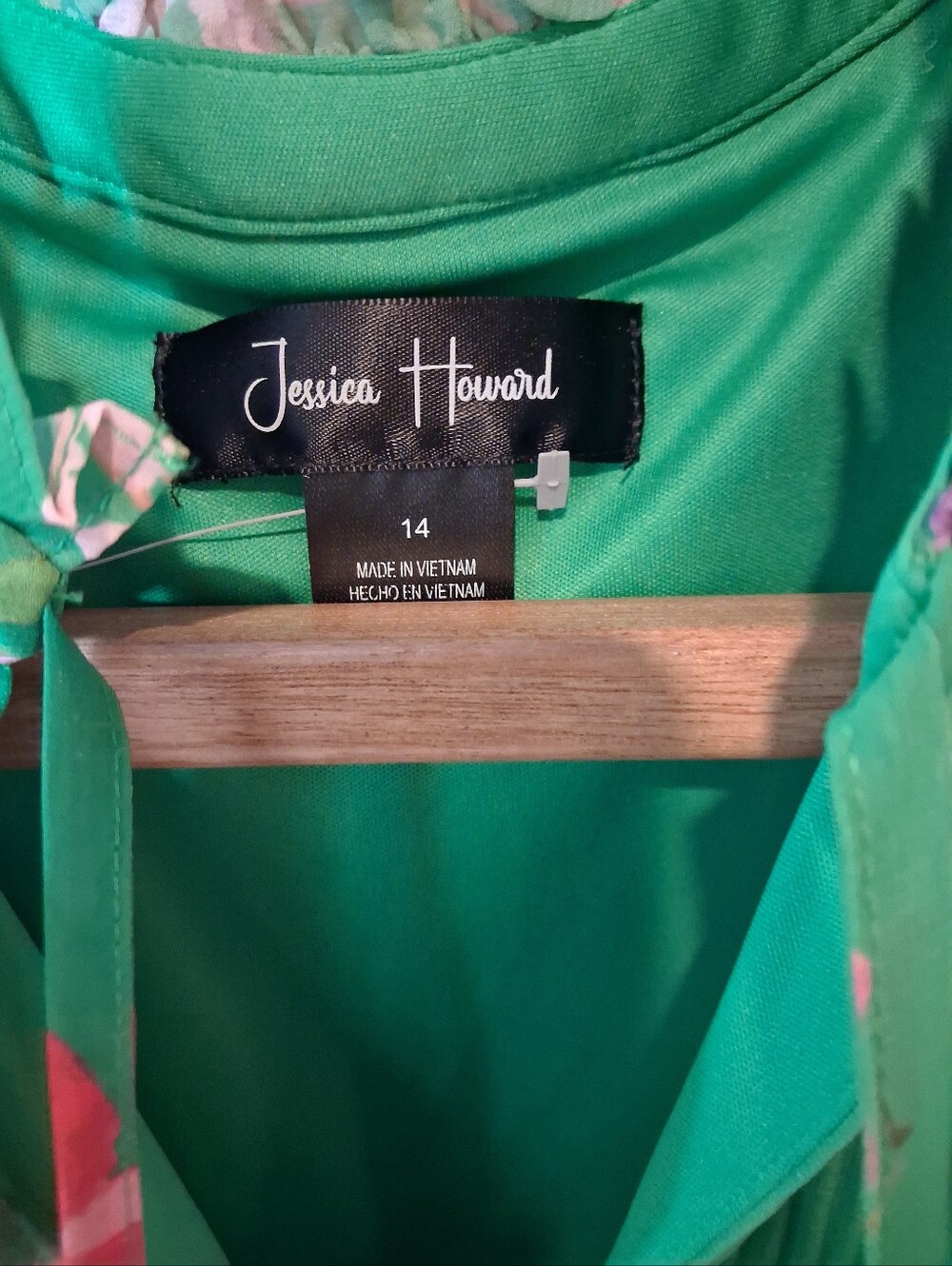 Jessica Howard Dress/Long Sleeve/Green Floral Pink Green 14 - Picture 4 of 7